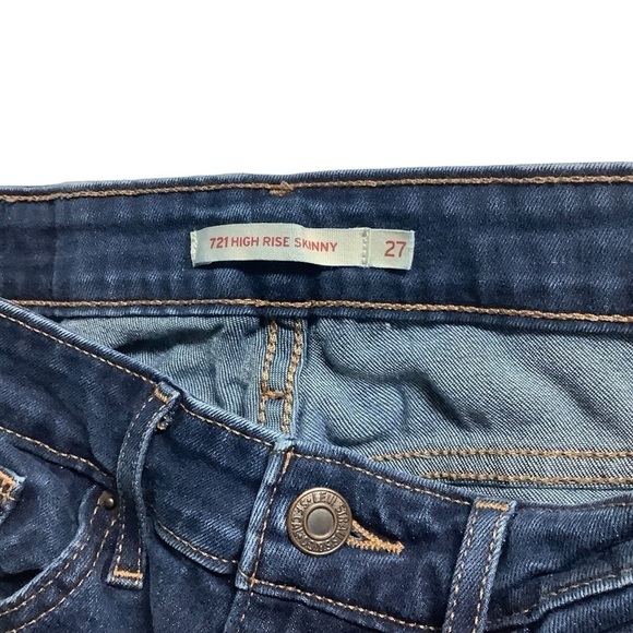 Levi’s 721 Jeans Sz 27L High Rise Skinny - Picture 3 of 8